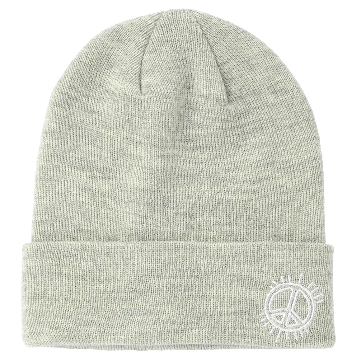 Mädchen Strickmütze mit Peace-Stickerei