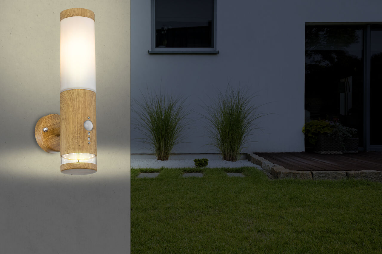 Globo Lighting - JAICY - Außenleuchte Edelstahl holzoptik, 1x E27 LED