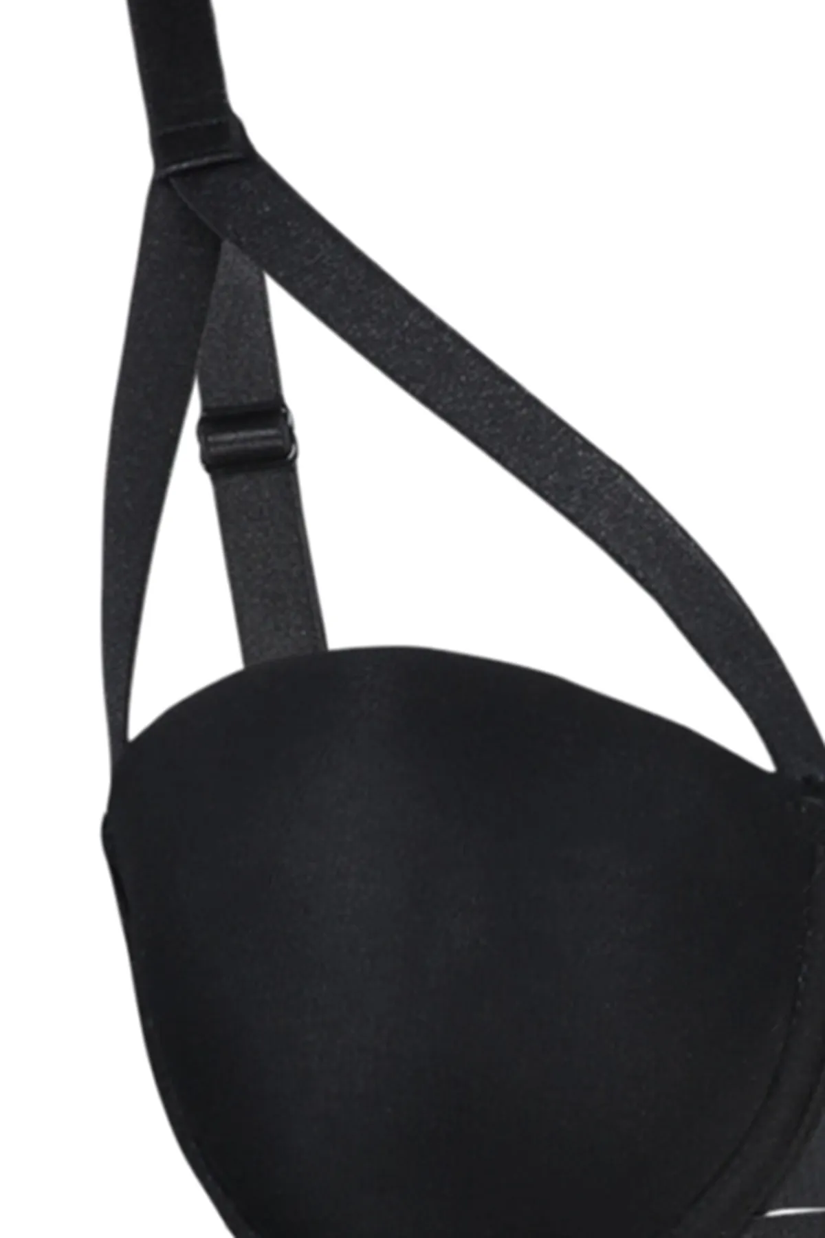 Trendyol Collection  Schwarzer, detaillierter Push-up-Strick-BH aus Mikrogummi THMSS23SU00019