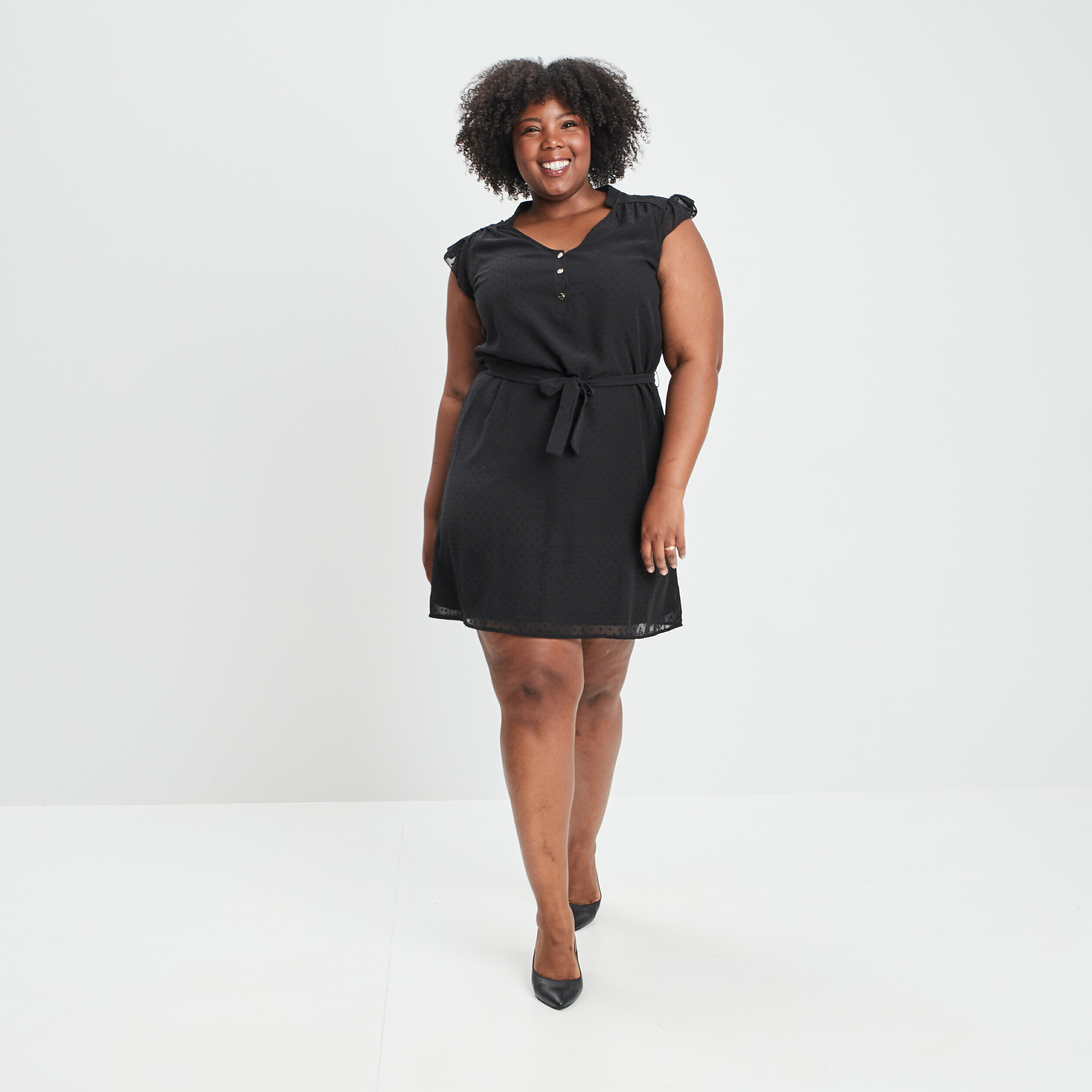 Robe droite sans manches noir femme grande taille | La Halle