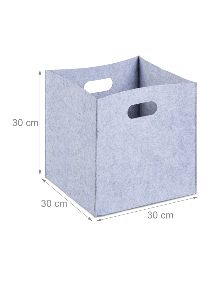 relaxdays 4 x Aufbewahrungsbox in Grau - (B)30 x (H)30 x (T)30 cm günstig kaufen onesize