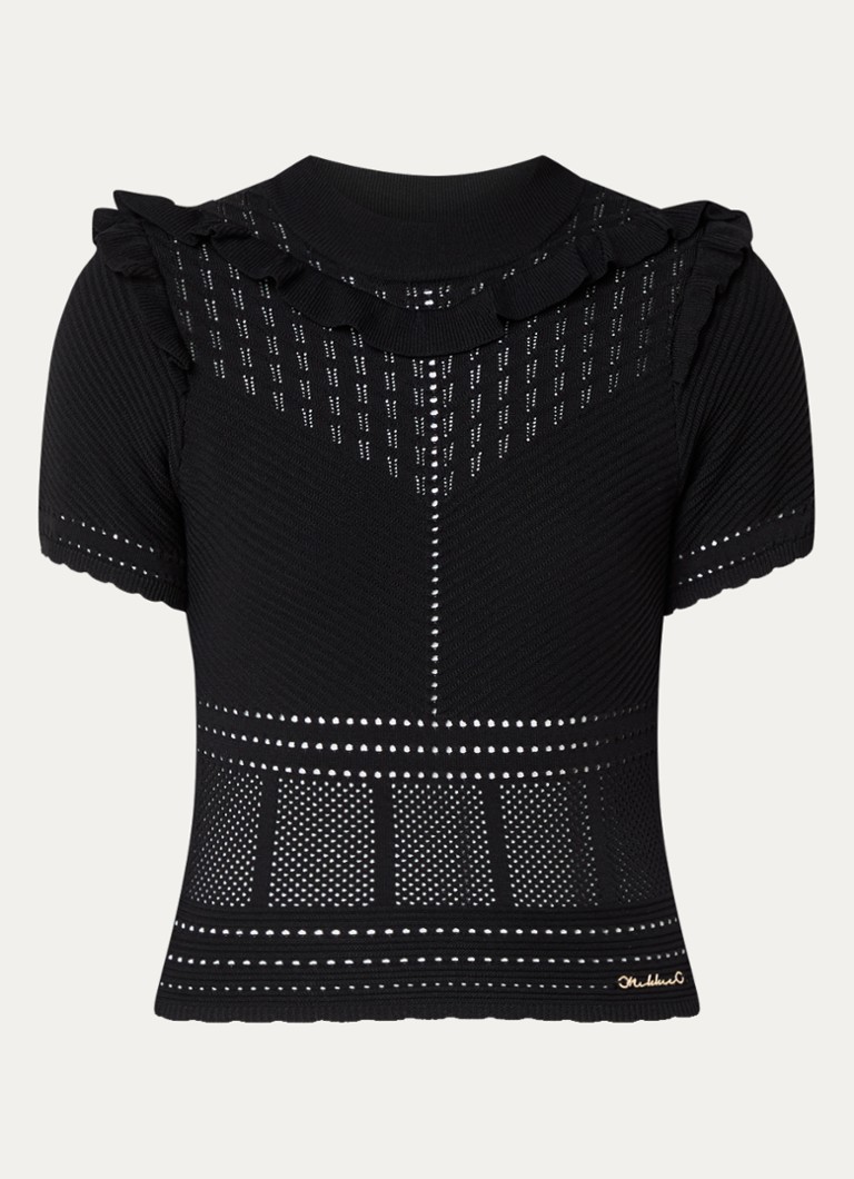 Top NIKKIE Delvine din tricot fin cu imprimeu ajurat