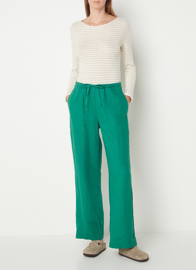 Marc O'Polo Fine-knit long-sleeved shirt with stripe print and boat neckline