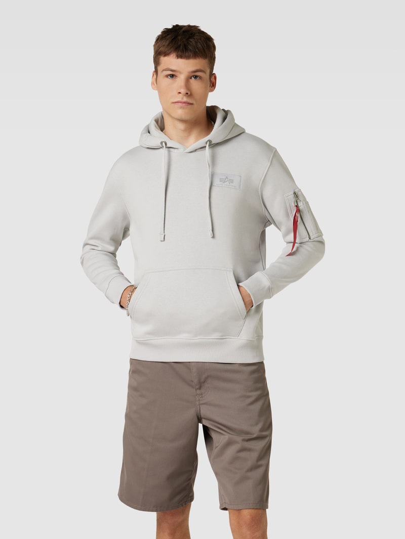 Hoodie mit Label-Applikation Modell 'X-FIT' in hellgrau