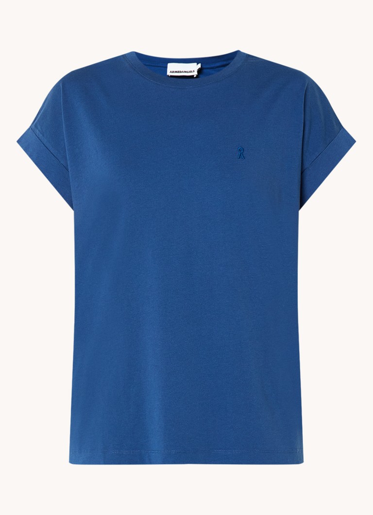 ARMEDANGELS  Idaara T-shirt van biologisch katoen met logoborduring