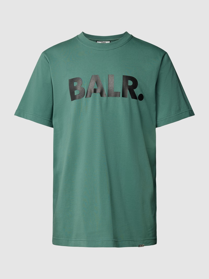 T-Shirt mit Label-Print und Rundhalsausschnitt in grün