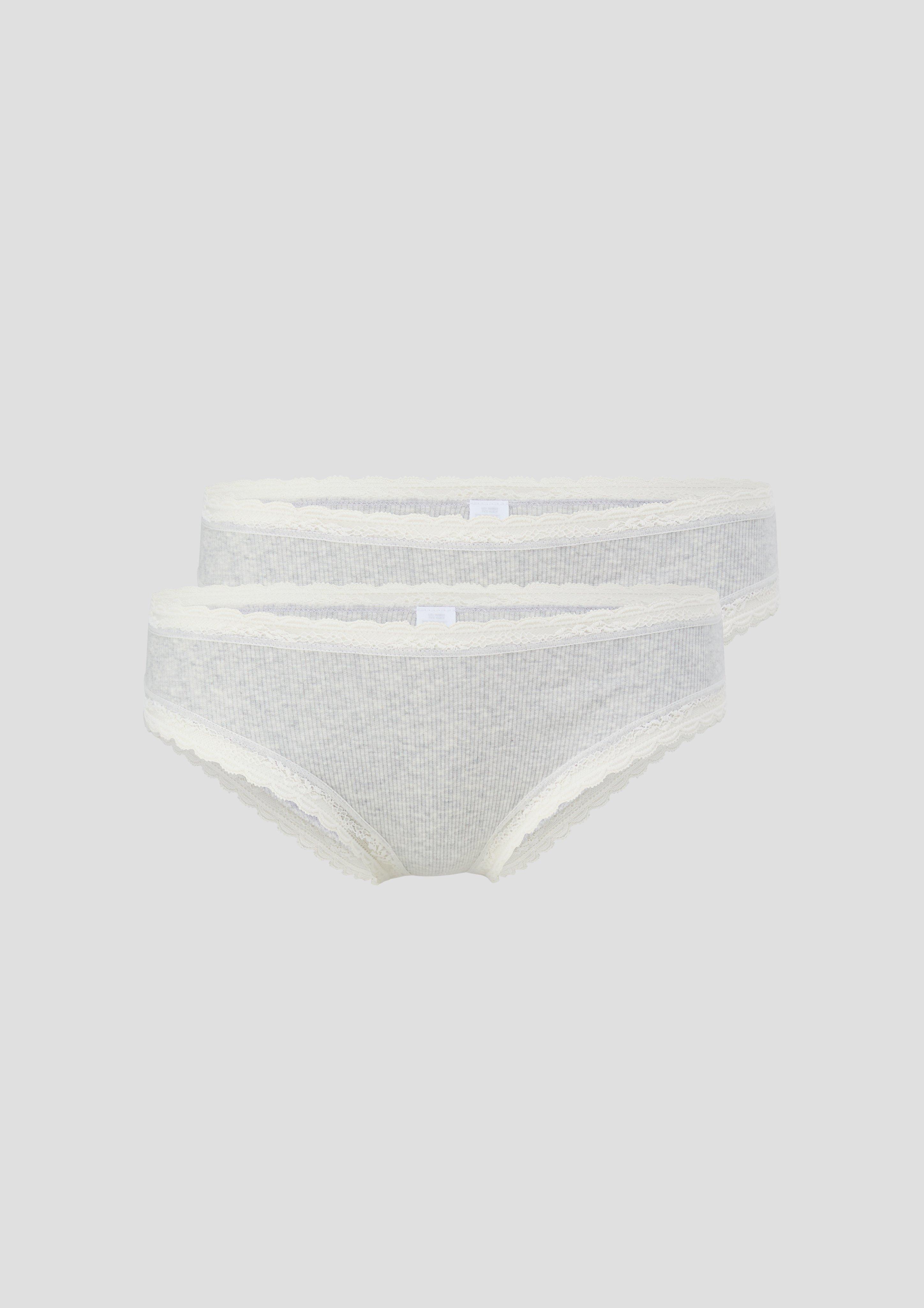 Doppelpack Slips mit Spitzen-Details  6008091-95B2