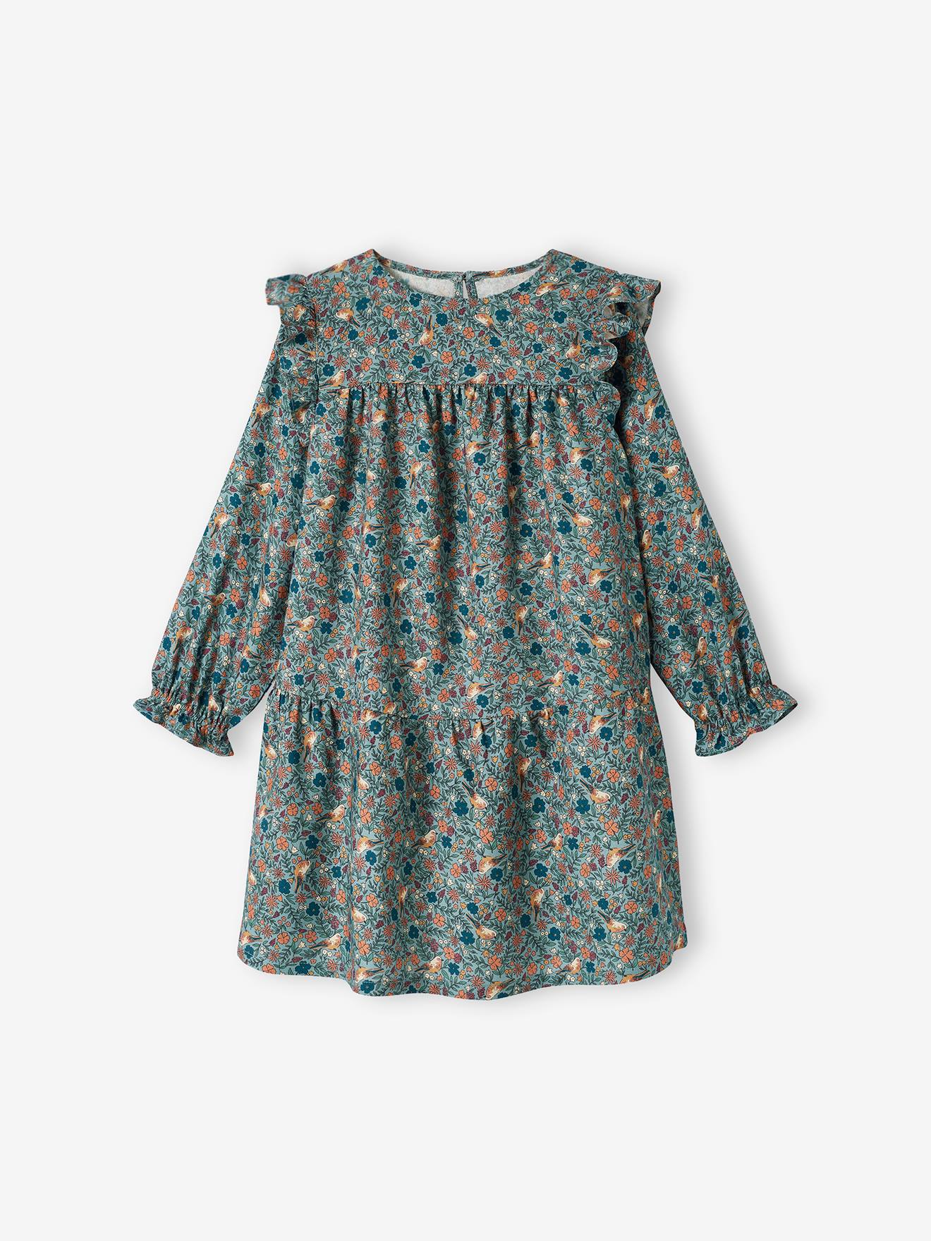 Vertbaudet Mädchen Volantkleid Oeko-Tex - wollweiß