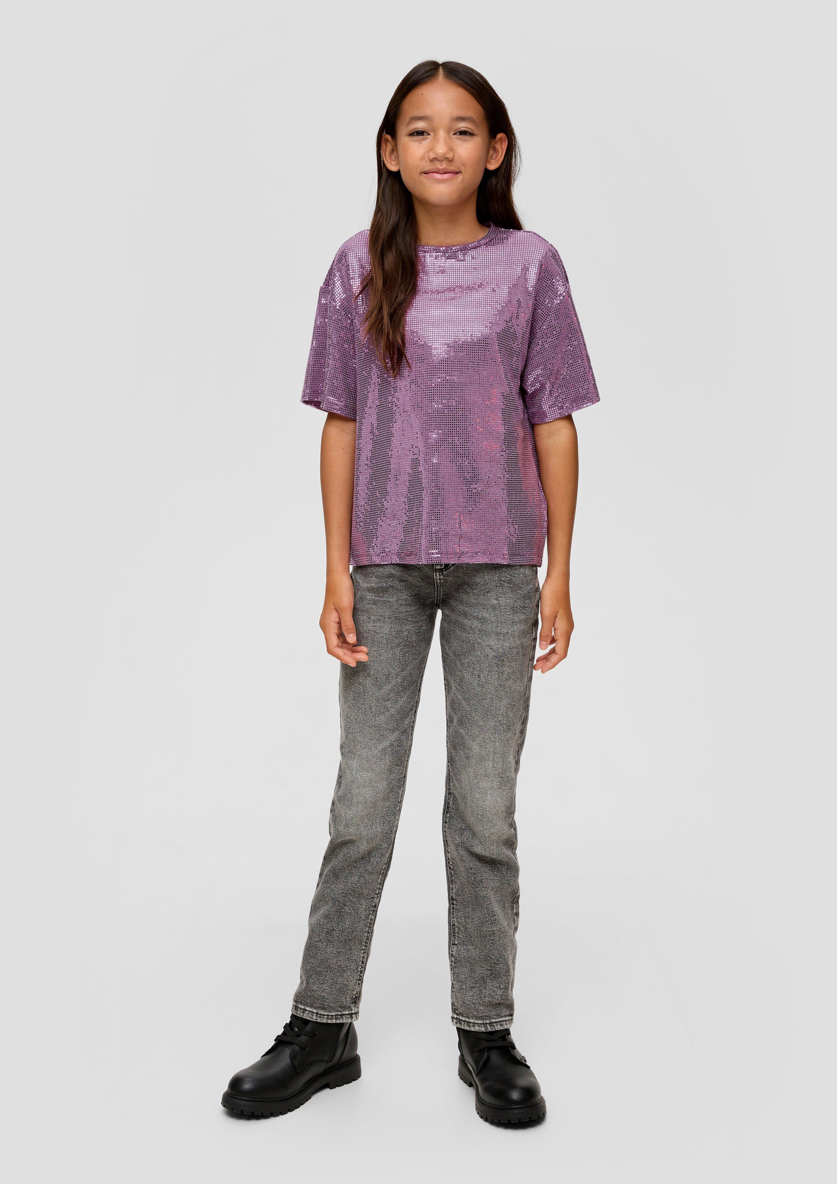 Pailletten-Shirt im Boxy Fit  2140574-4758