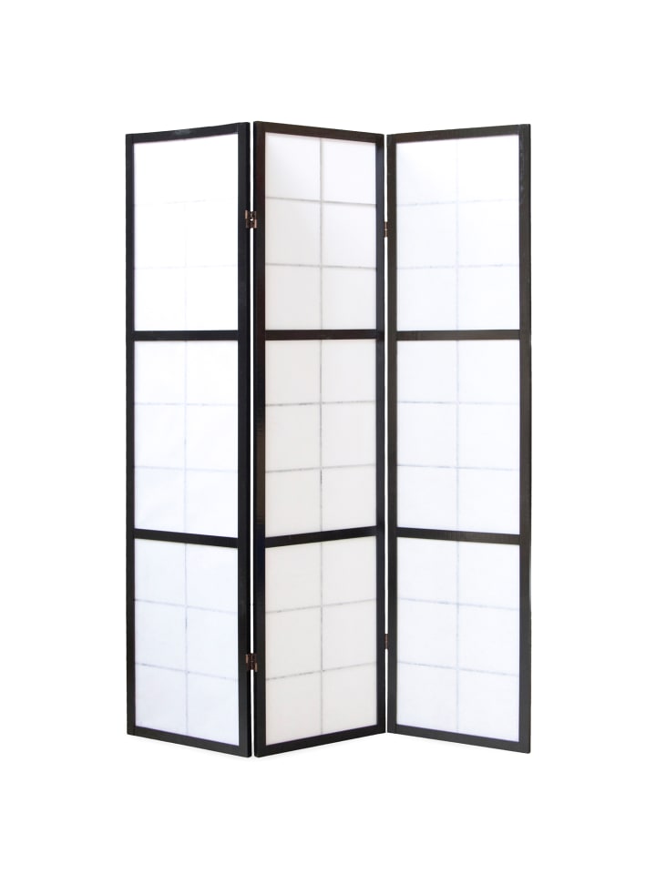 Homestyle4u 3-tlg. Paravent Shoji in Schwarz 132x175 günstig kaufen onesize
