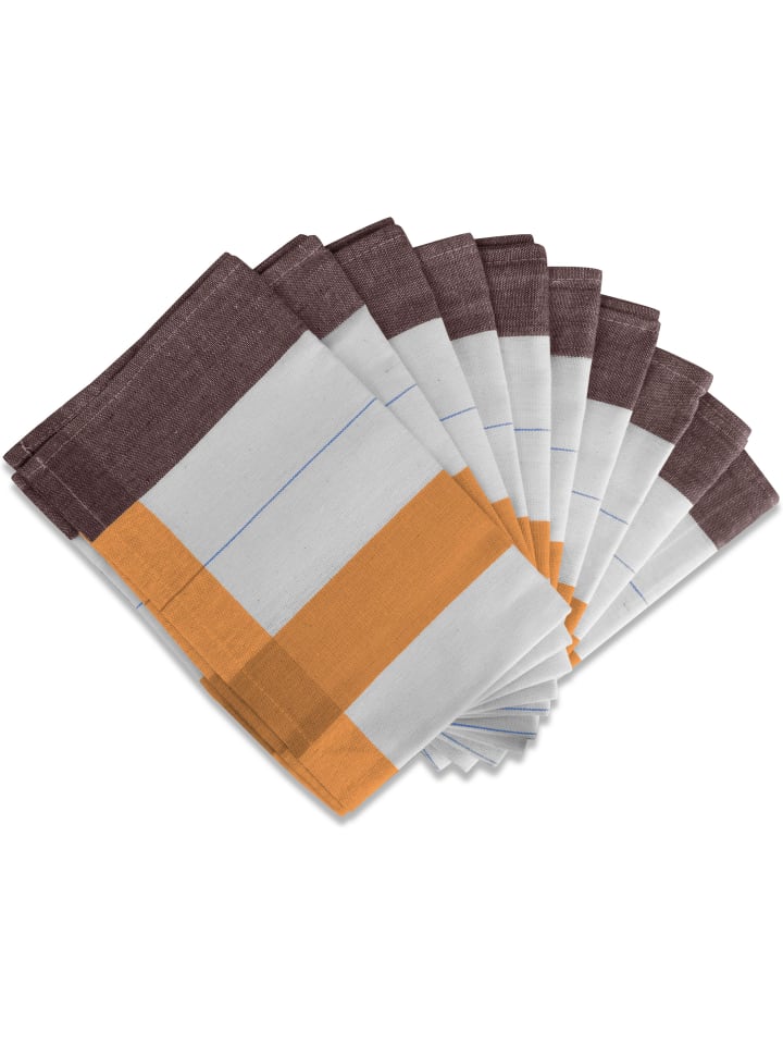 Aspero 10 Geschirrtücher New Design in Orange günstig kaufen 75 x 60 cm