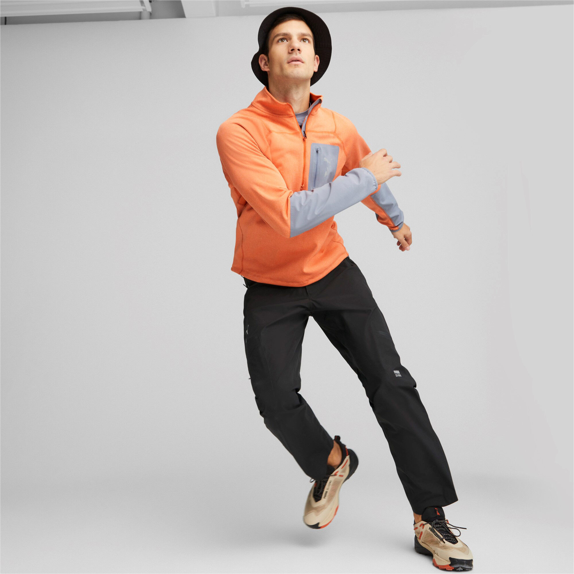 Seasons Raincell Half-Zip Lauftop Herren - Orange, Grau