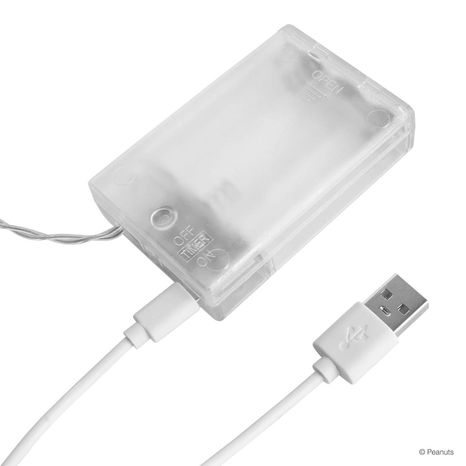 PEANUTS LED-Lichterkette Snoopy 20 Lichter mit USB-Batteriefach