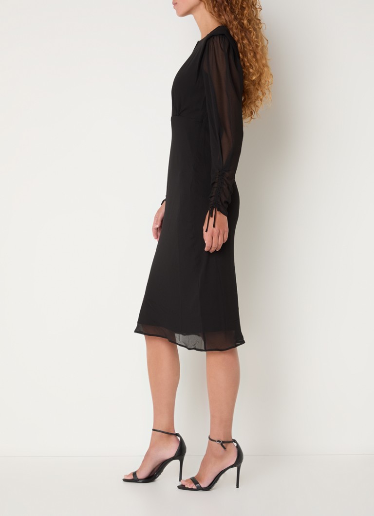 Vestido túnica midi semitransparente Denzal de HUGO BOSS con escote en forma de ojo de cerradura.