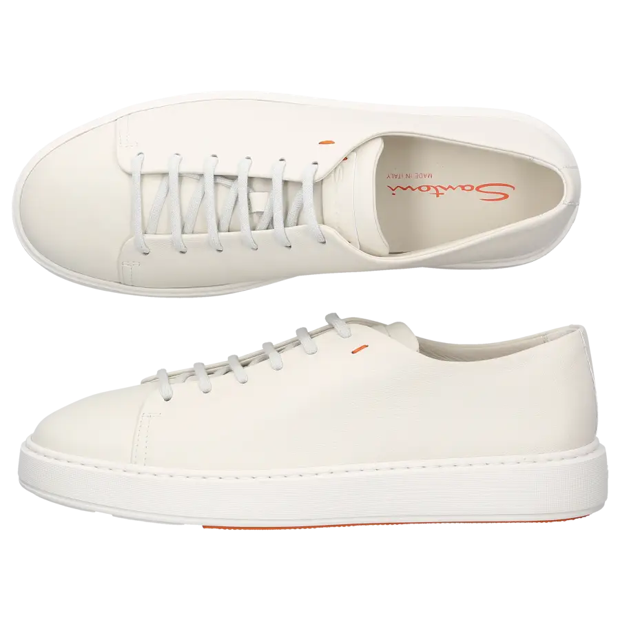 Santoni - Sneaker low 21640 Kalbsleder - weiß