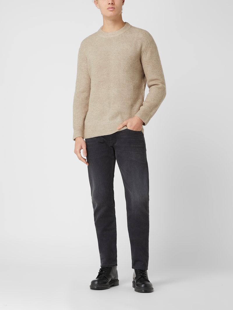 Pullover mit Woll-Anteil Modell 'Unid' in sand