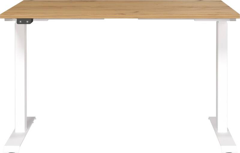 GERMANIA Sitz-Stehschreibtisch Metall, Spanplatte Schwarz T-Fuß 1.200 x 800 x 1.200 mm