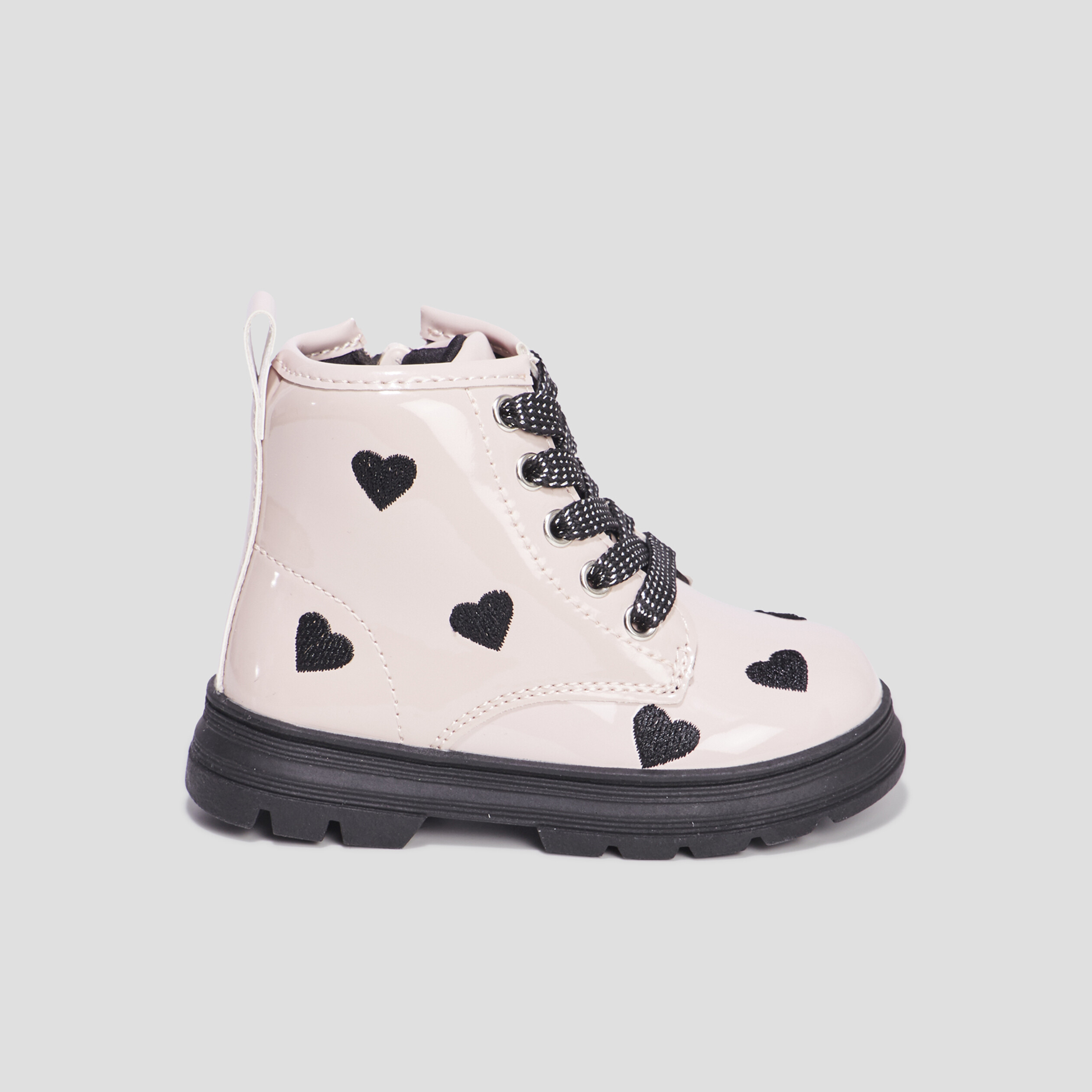 Bottines crantées zippées rose bébé fille | La Halle