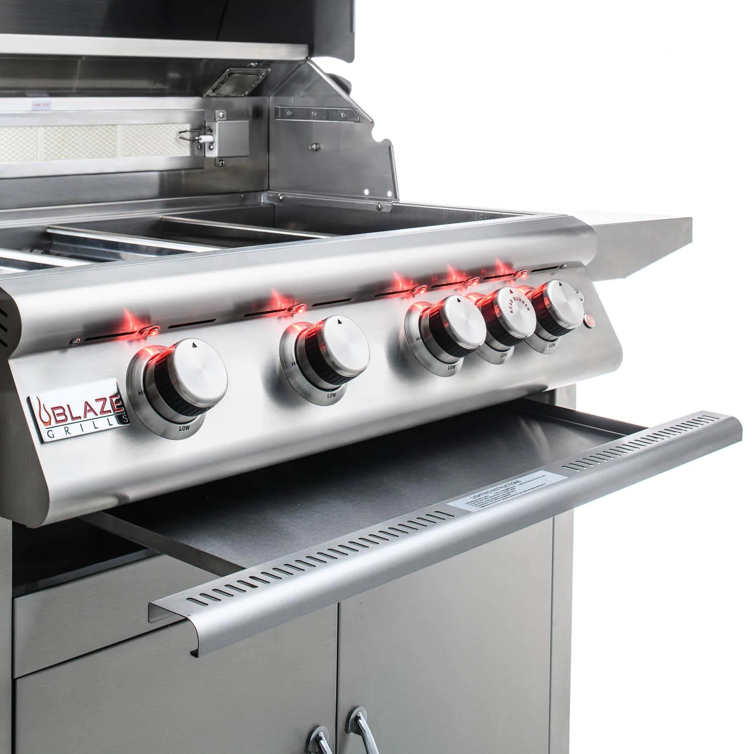 Blaze Premium LTE Marine Grade 32-Inch 4-Burner Freestanding Propane Gas Grill With Rear Infrared Burner & Grill Lights - BLZ-4LTE2MG-LP