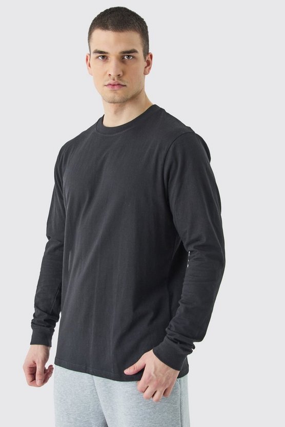Tall langärmliges Rundhals T-Shirt