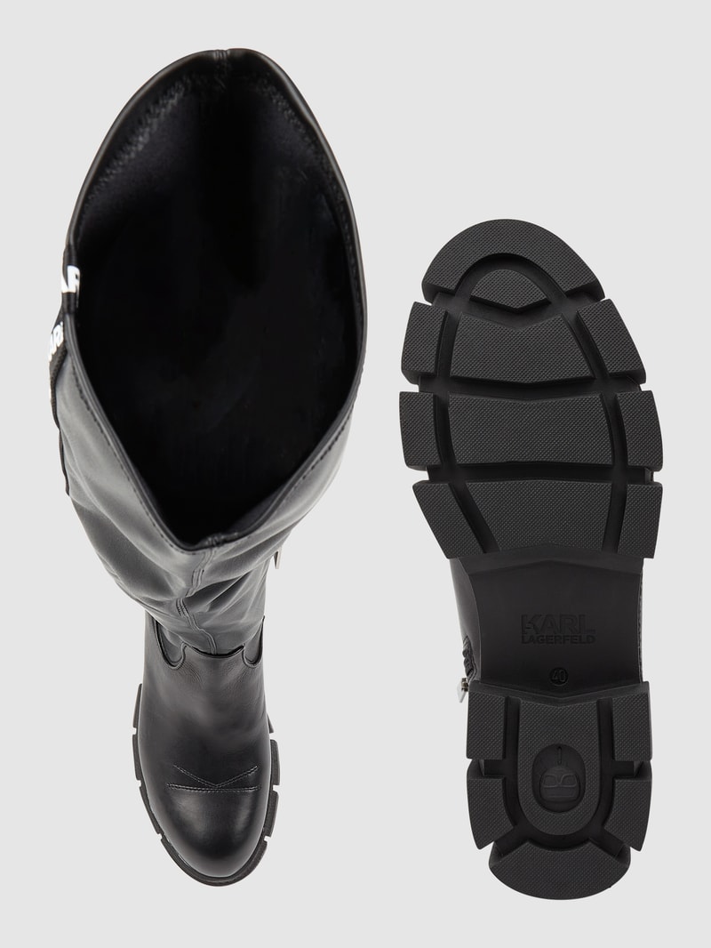 Overknees in Leder-Optik in schwarz