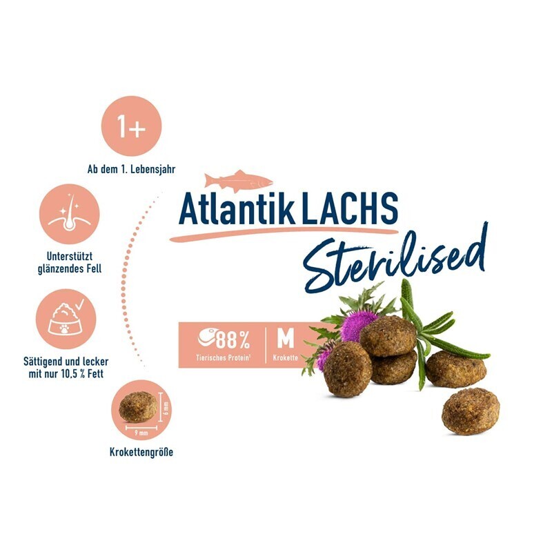 HAPPY CAT Trockenfutter HAPPY CAT Sterilised Adult Atlantik Lachs 10 kg