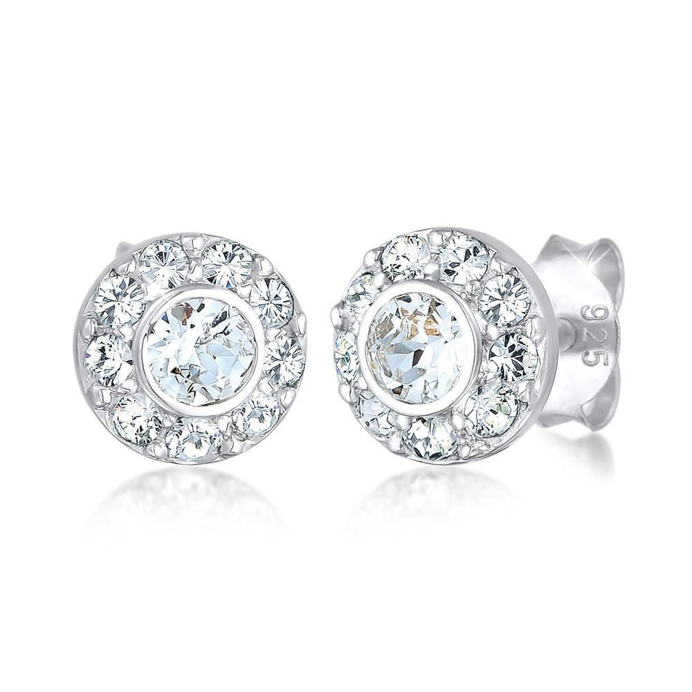 Elli Elli Boucles d'Oreilles Boucles d'oreilles cloutées pour femmes, rondes et glamou Boucles d'oreilles