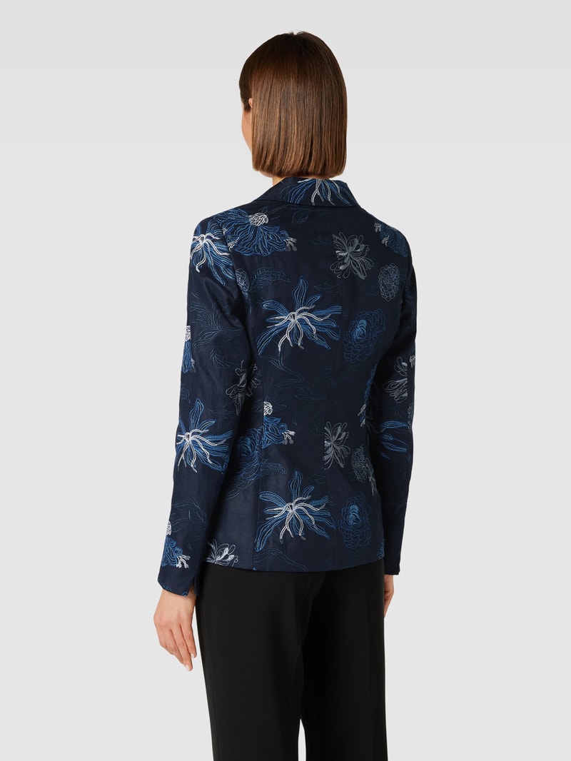 Blazer mit Allover-Print in marineblau
