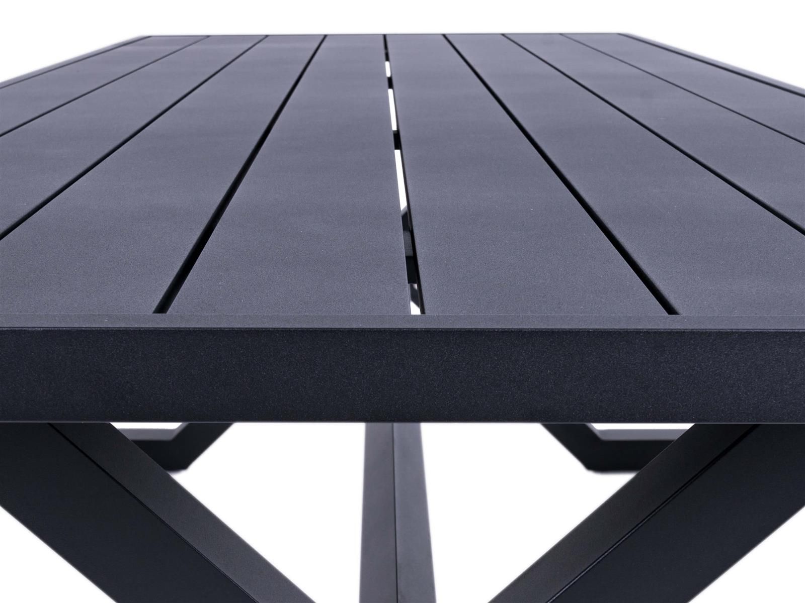 MaximaVida Dex 200 cm schwarzer Aluminium Picknicktisch