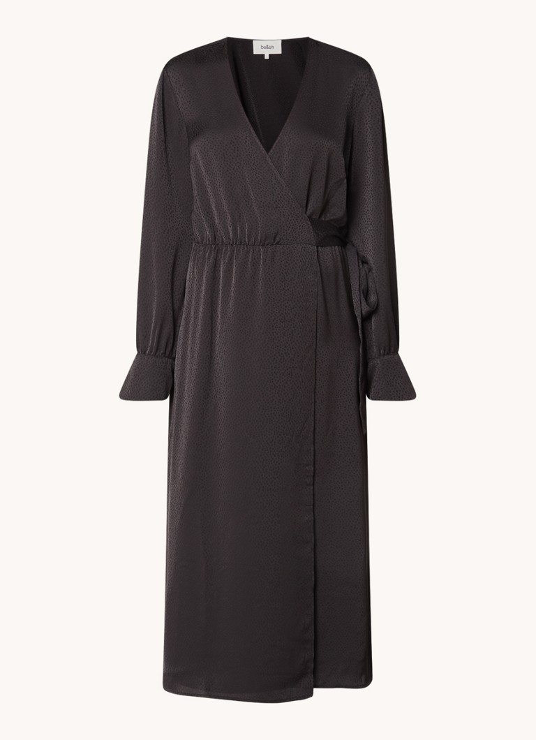 Vestido midi cruzado texturizado Iris de ba&sh