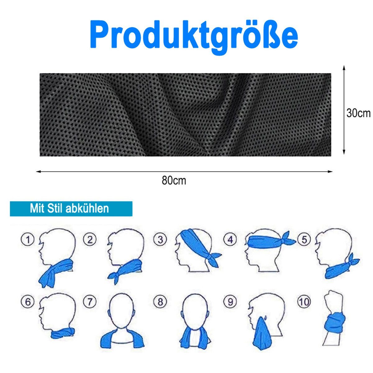 JedBesetzt Sporthandtuch Kühltuch Set, kühlendes Handtuch Kühltücher Hals, Handtuch kühlend