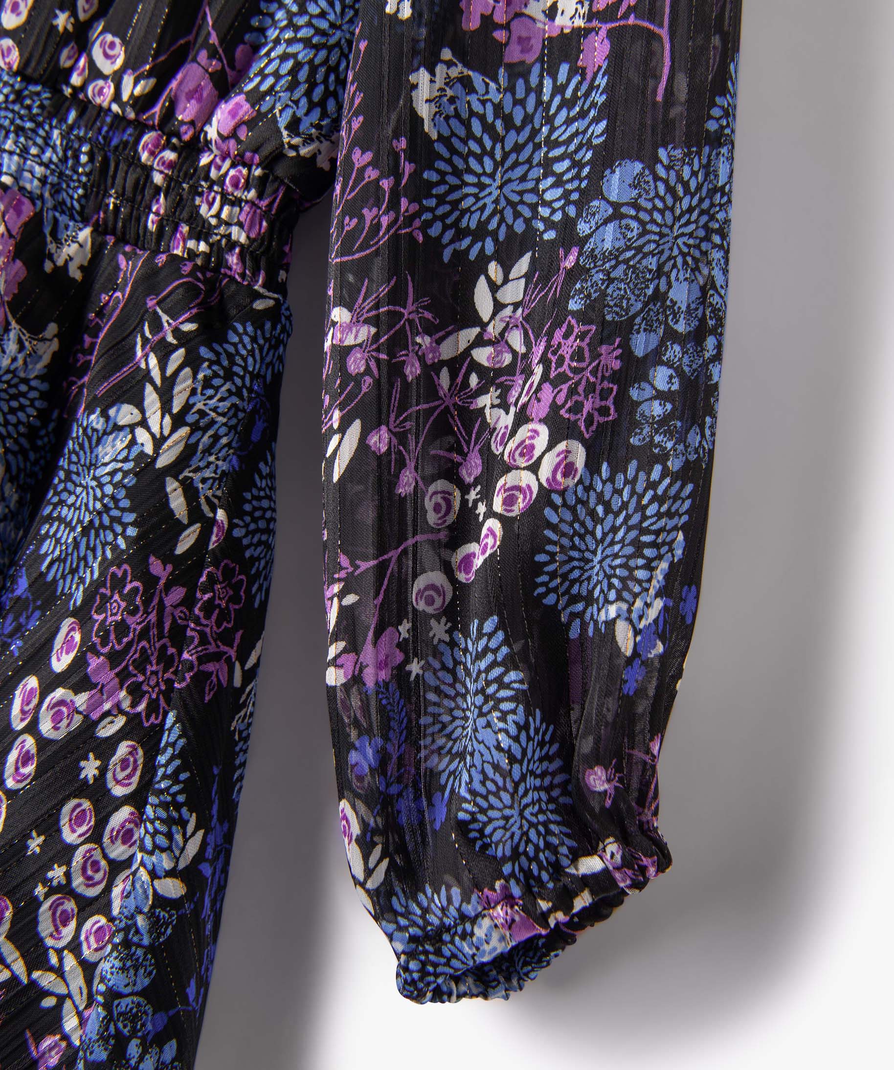 Robe fille à motifs fleuris et rayures pailletées | GEMO