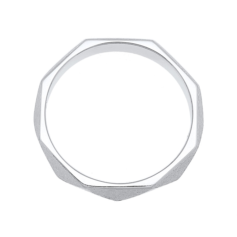 Elli Elli Bague Hexagon Geo Minimal glänzend brushed 925 Silber Bague