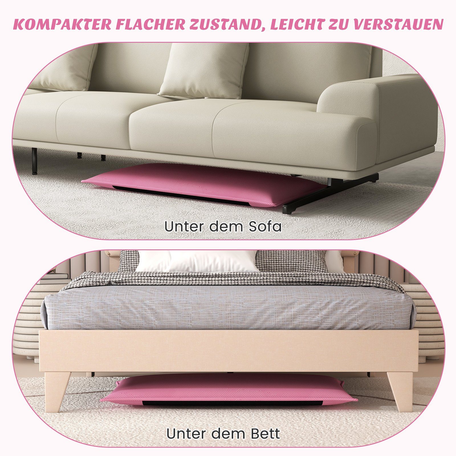 COSTWAY Relaxsessel Bodenstuhl, mit 6-stufig Verstellbarer Rückenlehne