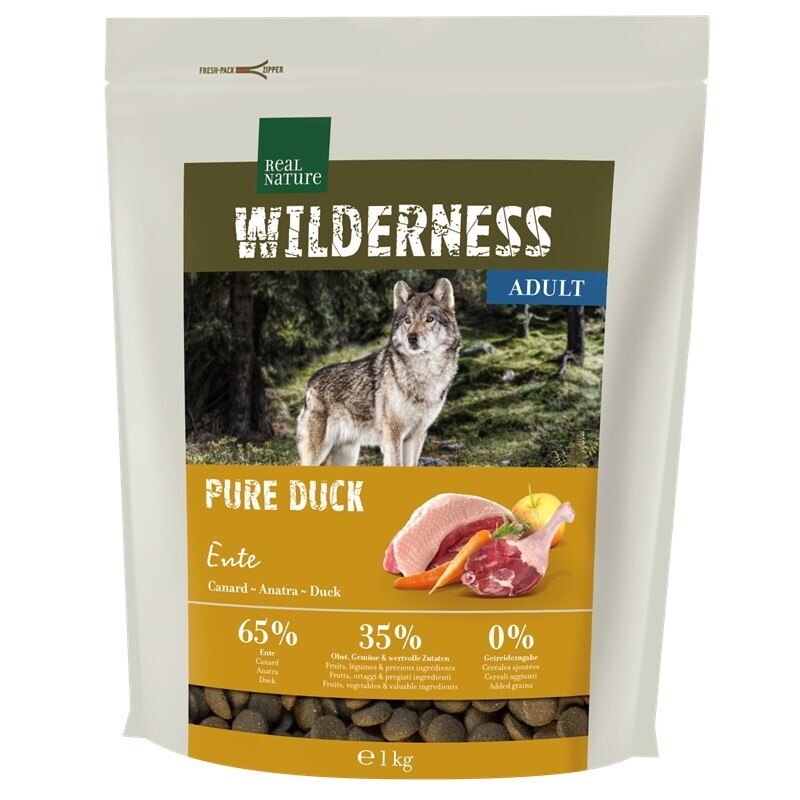 REAL NATURE Hundetrockenfutter REAL NATURE WILDERNESS Adult Pure Duck 1 kg