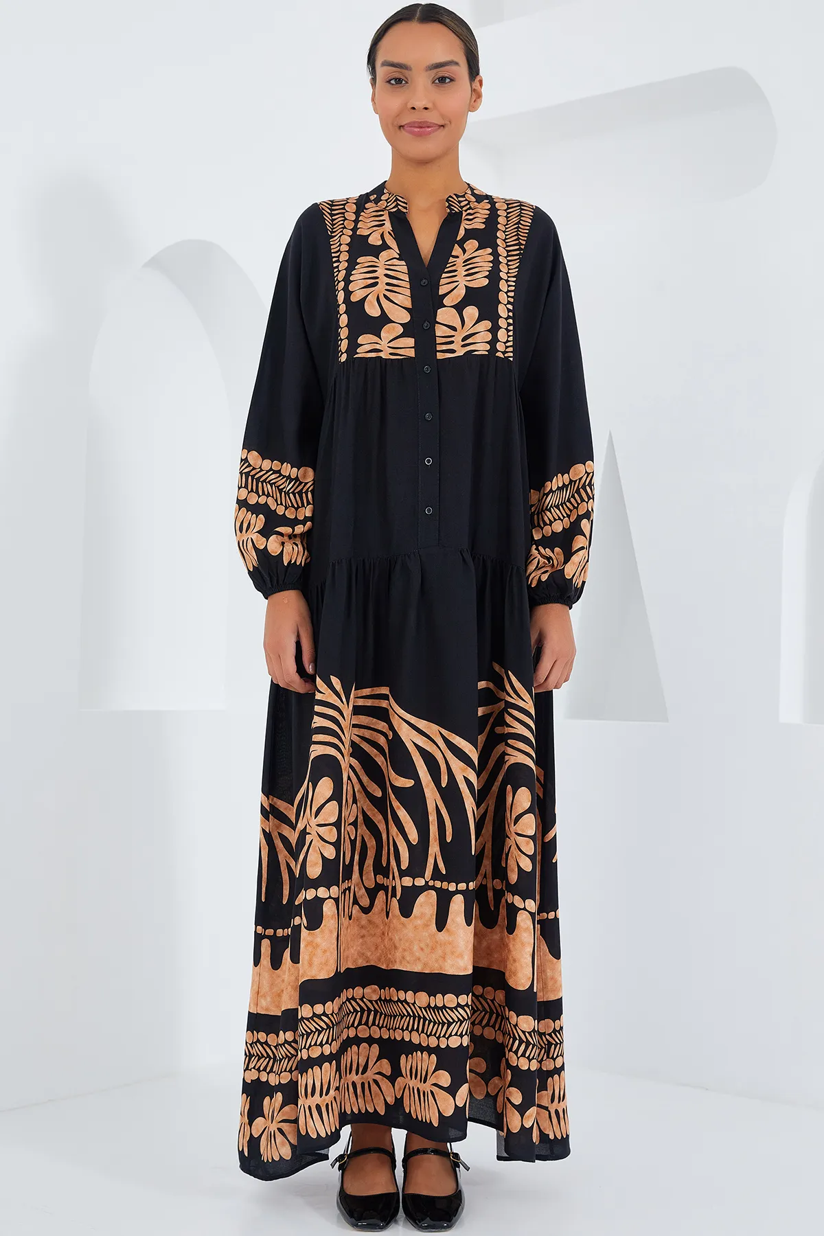 Bigdart  Schwarzes Hijab-Kleid aus Nerzviskose für Damen 2423