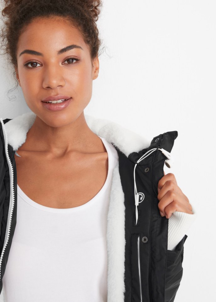 Funktions-Outdoorparka mit Fellimitat