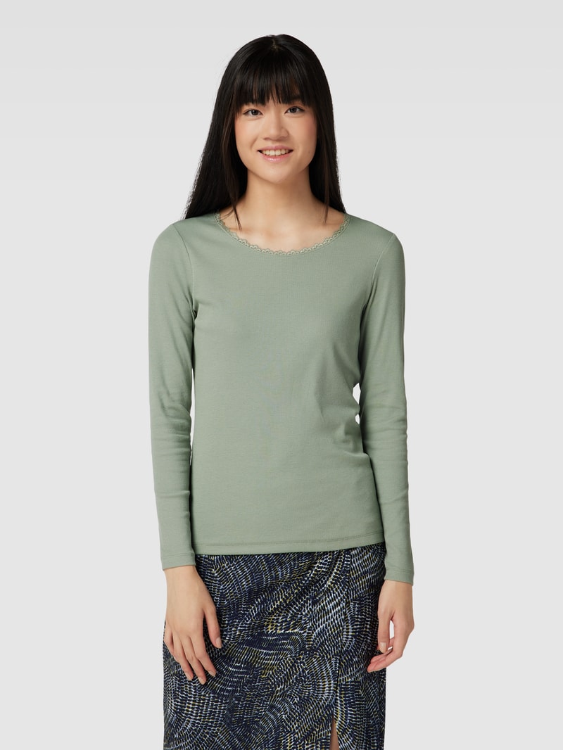 Longsleeve mit Rundhalsausschnitt in metallic türkis