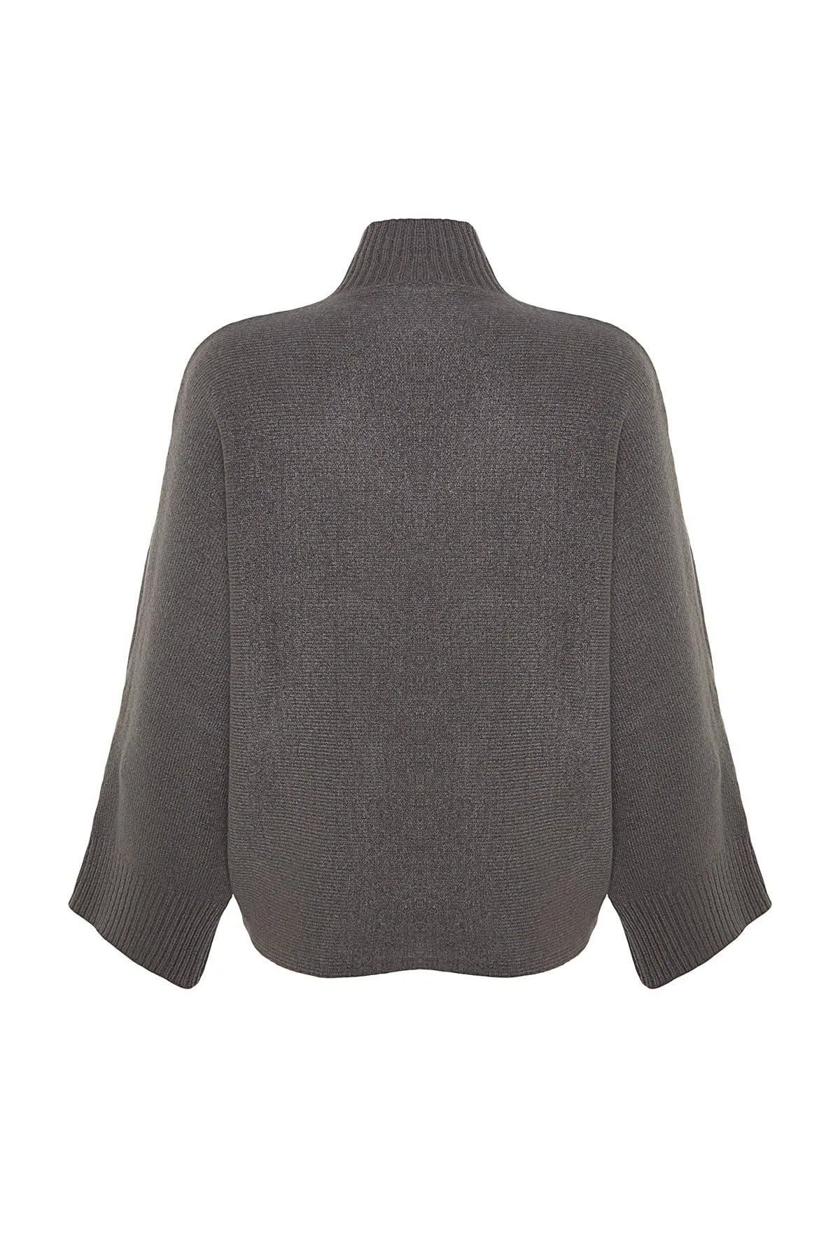 Trendyol Collection  Anthrazitfarbener, weich strukturierter Strickpullover mit weiter Passform TWOAW20KZ1059