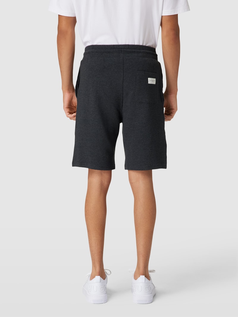 Sweatshorts mit Waffelstruktur Modell 'ESTABLISHED' in mittelgrau meliert