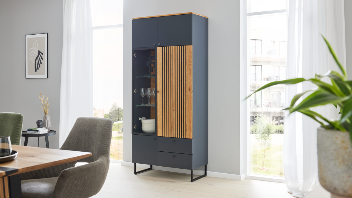 Interliving Vitrine Quarzgrau