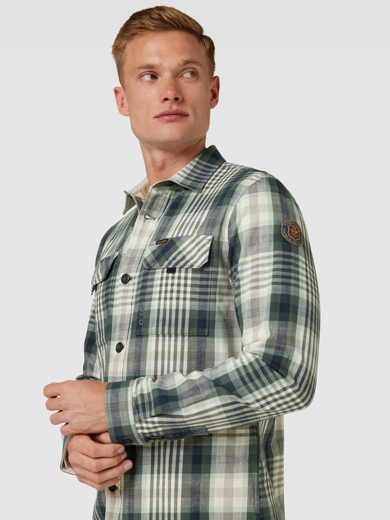 Regular Fit Freizeithemd mit Tartan-Karo in hellgrün