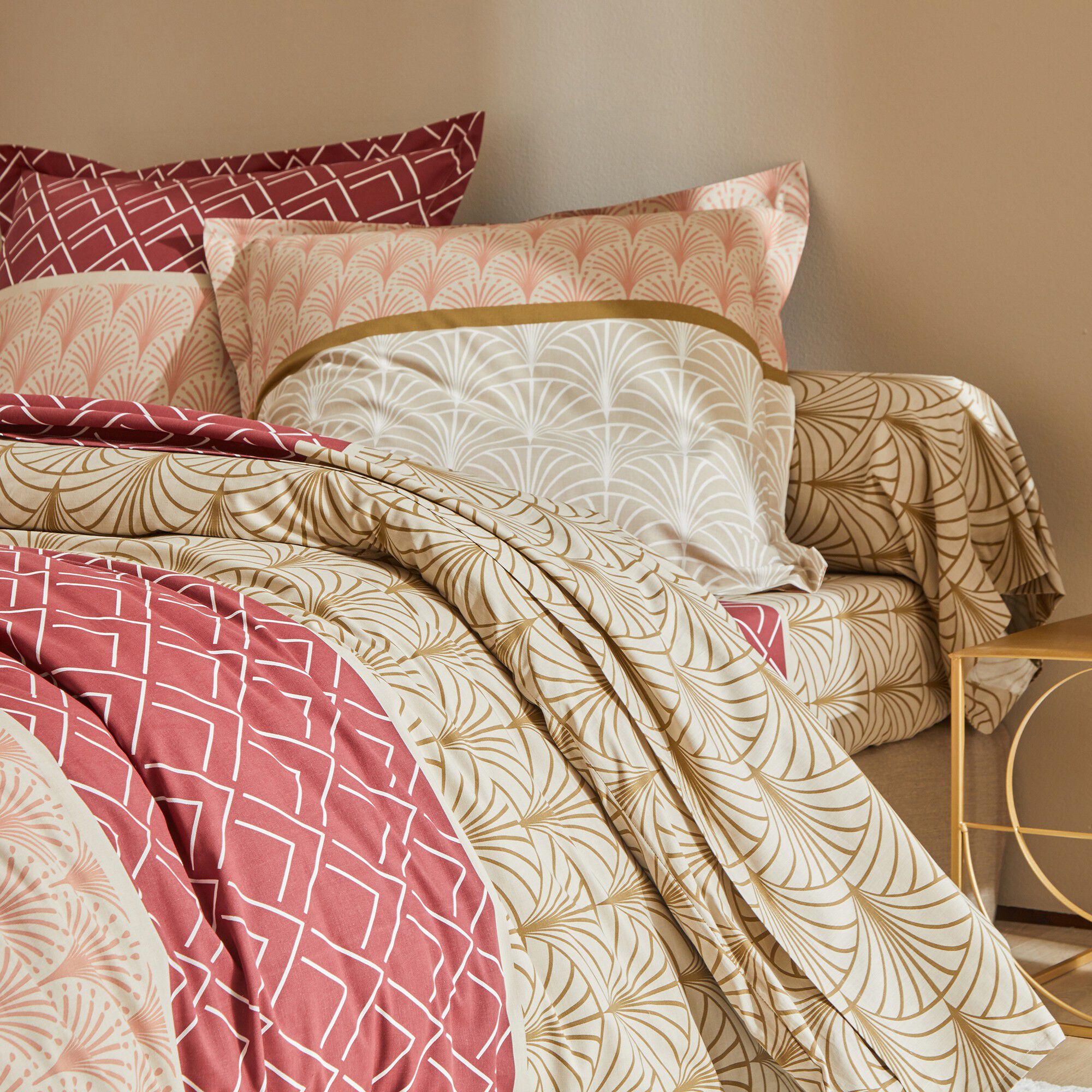 Linge de lit Eddy en coton à motifs graphiques