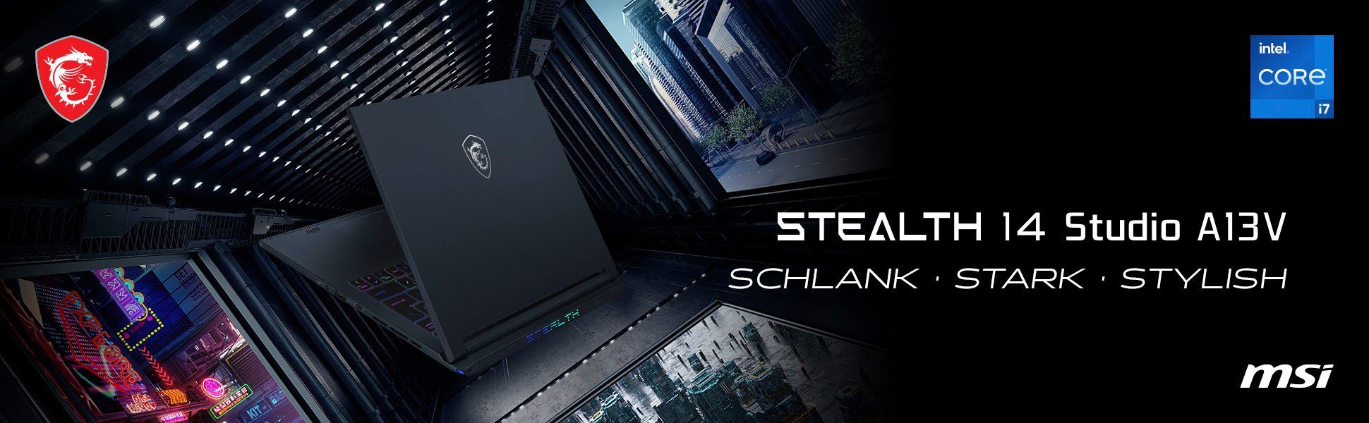 MSI Stealth 14 Studio A13VE-029 Gaming-Notebook (35,7 cm/14 Zoll, Intel Core i7 13700H, GeForce RTX 4050, 1000 GB SSD)