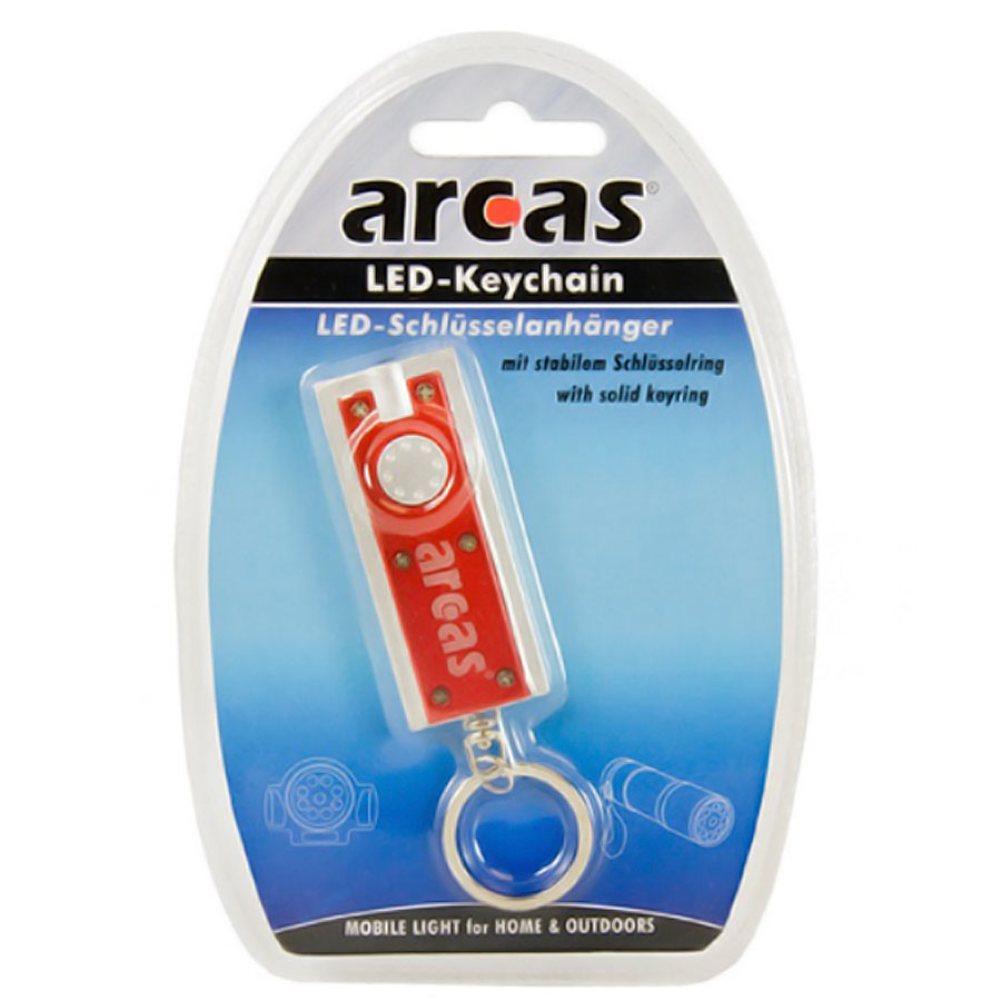 Arcas LED Taschenlampe als Schlüsselanhänger, farblich sortiert, 1 Stück - ATU