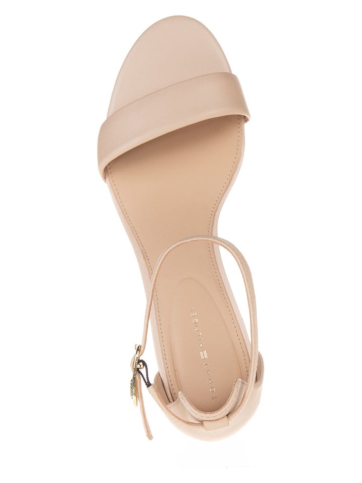 Tommy Hilfiger Shoes Leder-Sandaletten in Beige günstig kaufen