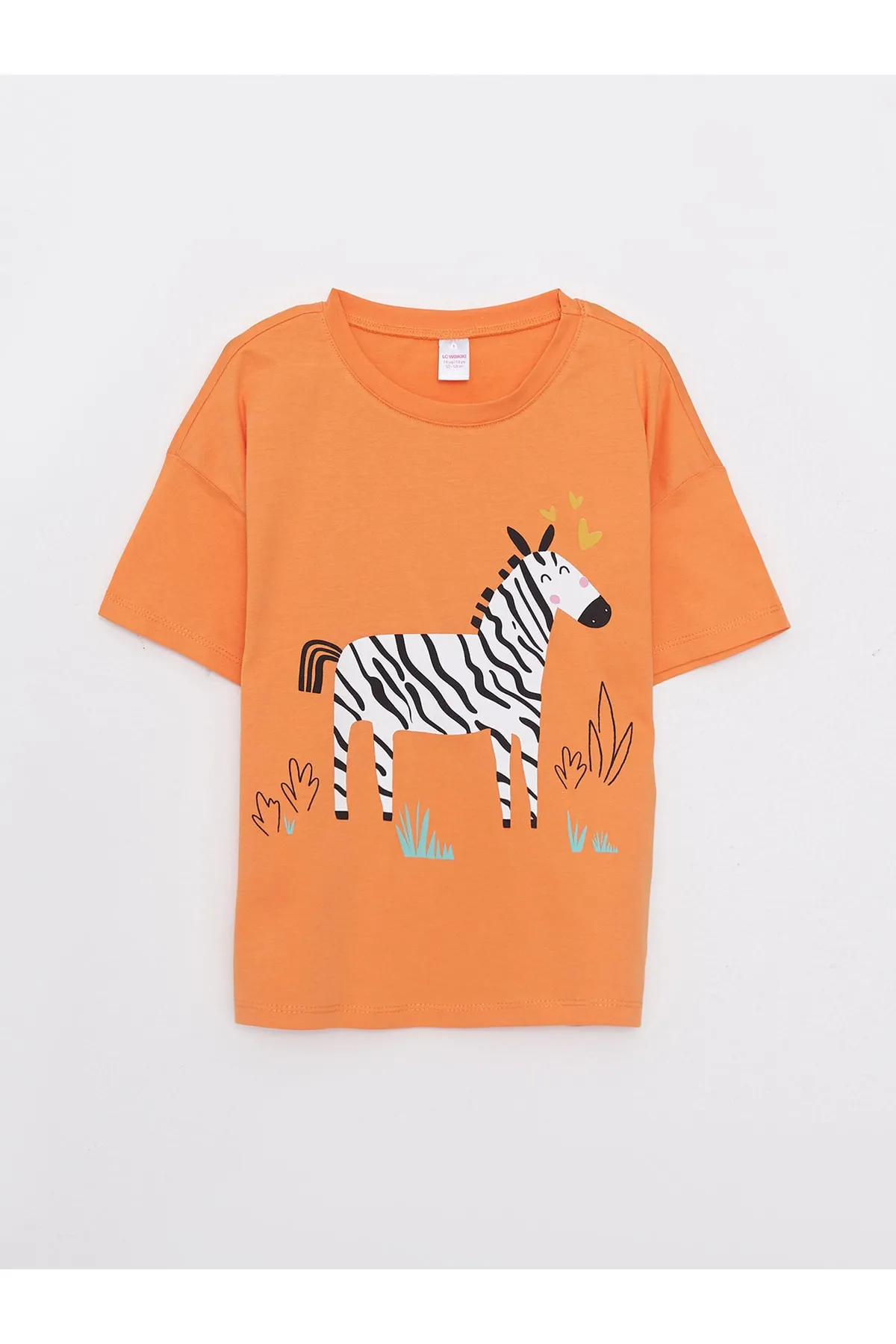 LC Waikiki  Bedrucktes kurzärmliges Mädchen-Pyjama-Set mit Rundhalsausschnitt und Shorts