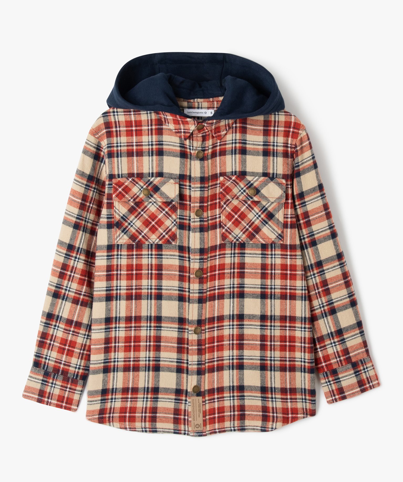 Chemise à carreaux avec capuche amovible Garçon - LuluCast... carreaux | GEMO