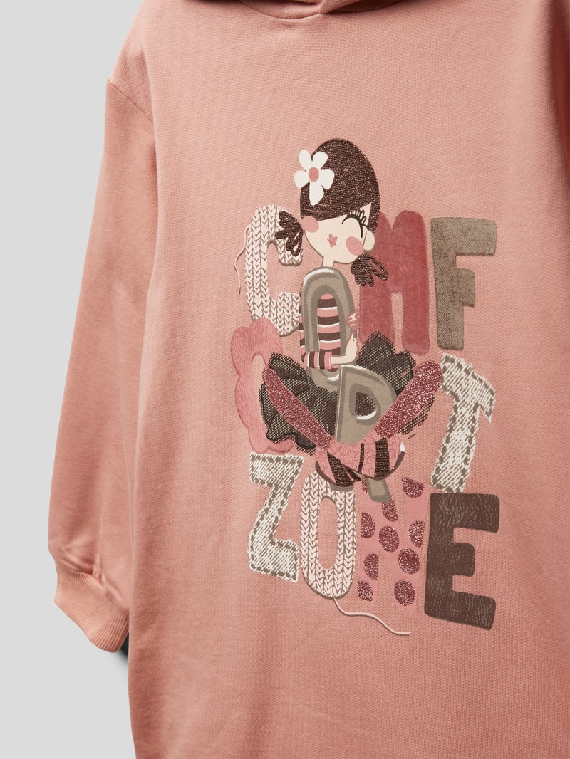 Kleid mit Statement-Print in hellrosa