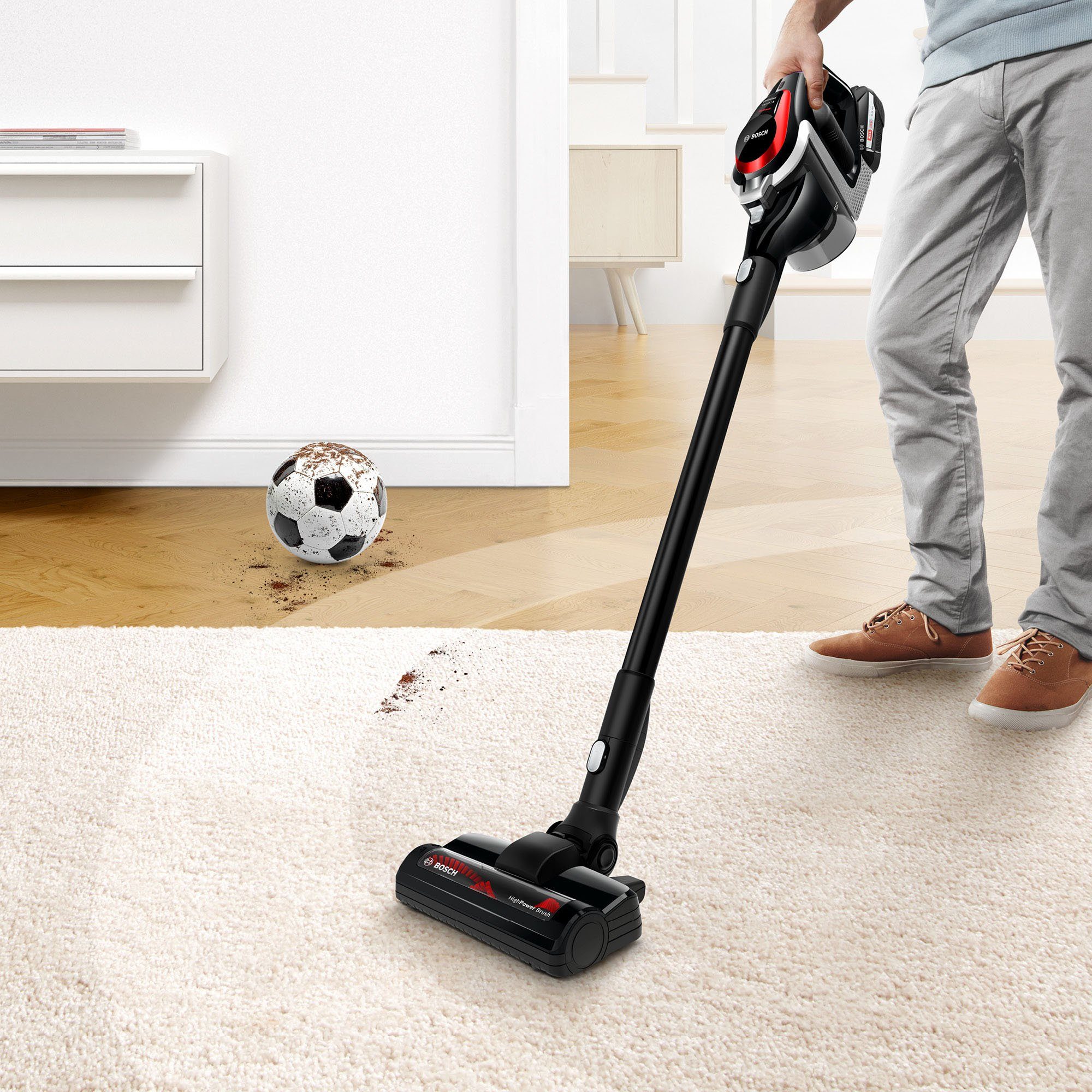 BOSCH Akku-Stielstaubsauger Unlimited ProPower BSS81POW1, Serie 8, schwarz, beutellos, 18V Bosch Power for ALL, 5,0 Ah Akku, inkl. umfangreichem Zubehör